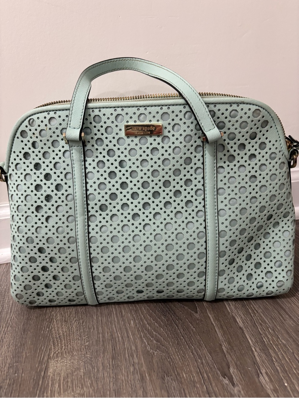 Kate Spade Mint Perforated Dome Satchel
